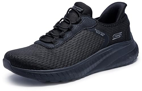 Skechers Women's Bobs Squad Chaos in Color Slip-in Trainers, Black Mesh, 5 UK