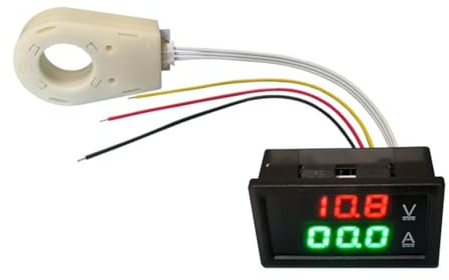 Lrtzizy Amperometro Hall Voltmetro DC 0-300V 50A Monitor Batteria LED Misuratore di Tensione Corrente Digitale 12V 24V 36V 48V 60V Auto Riutilizzabile Durevole