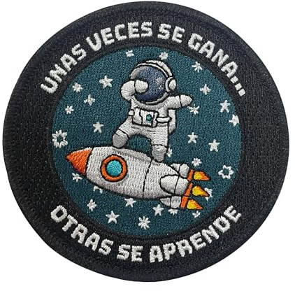 BAPLONEX® Parches Mochila Militar con Diseño Bordado y Original | Parche Mochila Tactica Cross Training con Cierre Macho y Hembra. (Astronauta)