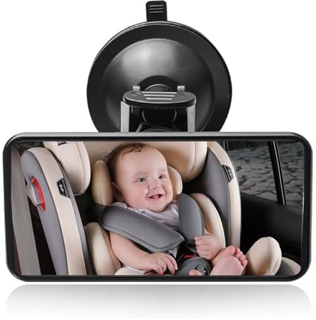 Auto Baby Spiegel Einstellbare Rücksitzspiegel für Babys,rückspiegel mit saugnapf,Rücksitzspiegel, Rückspiegel mit Gefederten Clips, Glas-Spiegel, 360° Drehbar, Rücksitzspiegel Baby für Meisten Auto