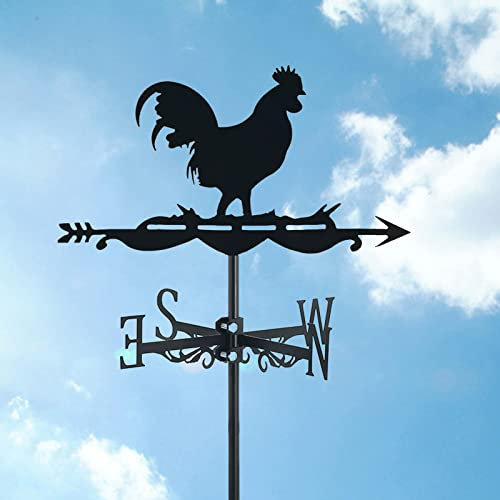 PLHBVDFWE Veleta de Metal con Forma de gallina, Veleta con Forma de Gallo con Soporte para el Techo, decoración de Gallo para Exteriores, Granjas, Jardines, cenadores, Gallo