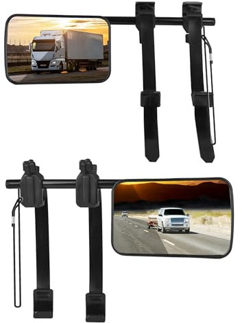 Wohnwagen Spiegel 2 Stück Auto Wohnwagenspiegel Universal flache Wohnwagen Caravanspiegel Außenspiegel Autospiegel für Wohnmobile Auto Caravan PKW Anhänger Spiegel (Links + Rechts), drehbar
