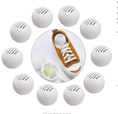 Boules de désodorizante de chaussures baskets Rassisanteur odeur déodorante pour les casiers Titurations blanches 10pcs, boules désodorizante chaussures