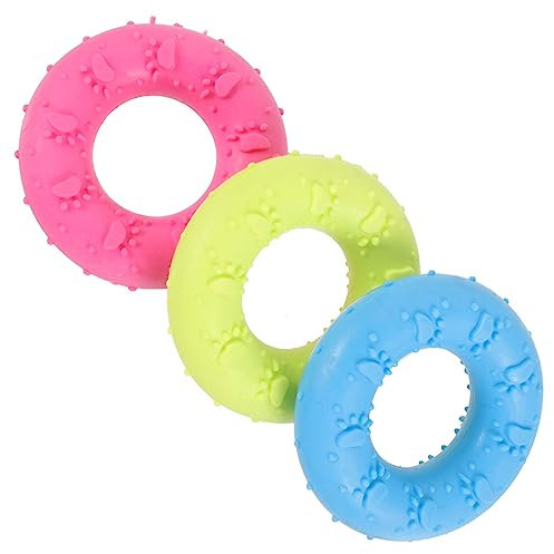 BESPORTBLE 3stücke Donut-förmiges Hundespielzeug Trainingsring Für Hunde Interaktives Kauspielzeug Für Kleine Hunde Und Langlebig Für Tägliches Training Und Beschäftigung