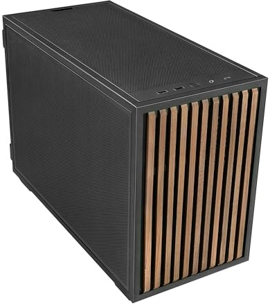 Lian Li B4-mATX 21.3L PC Case, 358mm GPU, 360 AIO, 2 Slim Fans, Black Wood