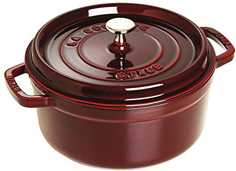 Staub 4 quart round cocotte, grenadine.