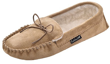 Lambland Men's UK Made Luxury Sheepskin Suede and Wool Lined Premium Moccasin Slippers Soft Sole Moccasins