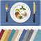 Homaxy Tischsets für Esstisch, hitzebeständig, waschbar, Baumwoll-Leinen-Mischgewebe, leicht zu reinigen, rutschfest, 33 x 48,3 cm, Blau, 6 Stück