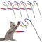 Molain Katzenspielzeug, interaktives Katzenspielzeug Katzenspielzeug für Innenräume, interaktiv, Haustierspielzeug für Kätzchentraining(5 Sets Regenbogen Katze String Spielzeug), 505410-cc