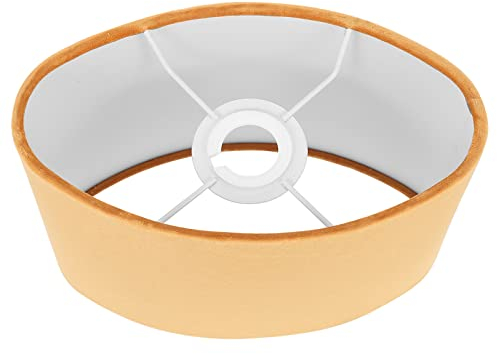 Ovaler Lampenschirm Stoff Tischlampe Ersatzschirm Samt E27 Gelb Hängeleuchtenschirm Tischlampenschirm Weiß Lampenschirm Futter Pendelleuchte Stehlampe Schutzhülle Dekoration