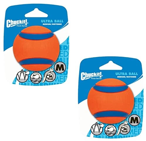 Chuckit! Ultra Ball - Spielzeug für Hunde - Doppelpack - 2 x Gr. M 6 cm 1 Pack