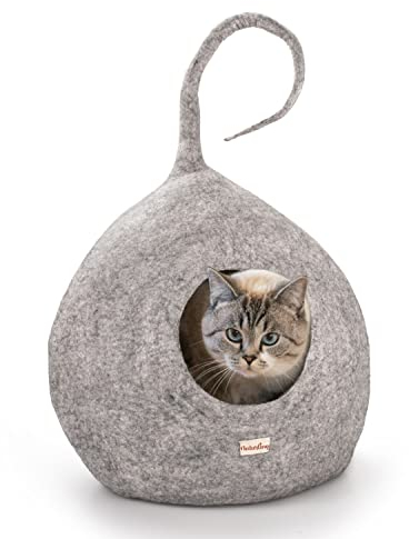 naturling Katzenhöhle Spiky - kuschelige Filz Katzenbett - Maxi für große Katzen