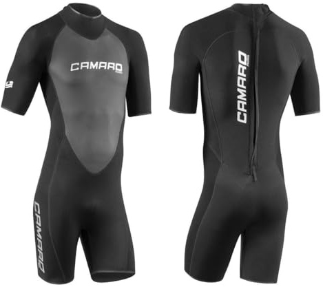 CAMARO Flex Skin Herren Neopren Shorty 3 mm Wetsuit Surfanzug für Surfen, Schnorcheln, Tauchen, SUP, Wakeboard & Wassersport bis 6XL