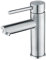 DURO Acero - Grifo de lavabo (acero inoxidable cepillado, sin tapón, ahorro de agua, batería de pie con salida fija, clase de flujo A, clase de ruido II, 17,5 cm de alto