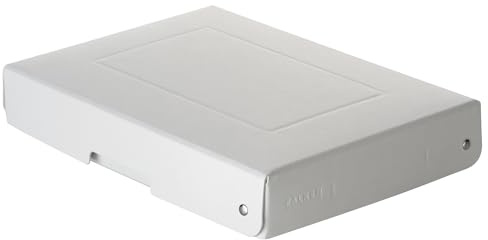 Falken - Ref. 22002192000F - PureBox PRO - 1 förvaringslåda med lock - presentförpackning - ingen plast - A5-format - höjd 40 mm - utskuret handtag - band - Vit | DIN ISO 9706 DIN ISO 16245-A förvaringslåda med lock lämplig för arkivering arkivbox