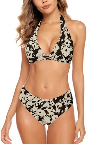 Aidotop Femme Maillots de Bain Bikini Sexy Halter Slip Réglable Deux Pièces Swimsuit de Plage