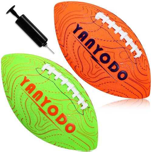 YANYODO Pallone da calcio acquatico da piscina, spiaggia, confezione da 2, impermeabili, ottima presa per piscina, spiaggia, lago, parco, cortile, giochi all'aperto (taglia 6, arancione e verde)