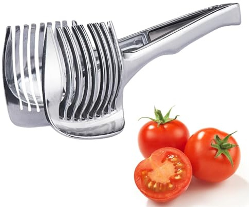 Tomato Slicer | Heavy Duty Stainless Steel Lemon Fruit Slicer | Slices Vegetables and Fruits Evenly, Practical Kitchen Cutting Aid Ideal for Domest Use