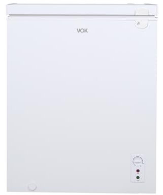 VOK Arcon Congelador Pequeño Horizontal de 137 L Ancho 63 cm - Función Dual, Congelación Rápida, Luz LED, Bloqueo de Seguridad, Silencioso 40dBA, Bajo Consumo, Autonomía de 21 h, Blanco