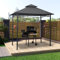 Fasba BBQ Pavillon Doppeldach Grillpavillon Gartenpavillon Garten Überdachung Grillhaus Raucherpavillon Gartenmöbel 240x150x255cm Anthrazit Stahl