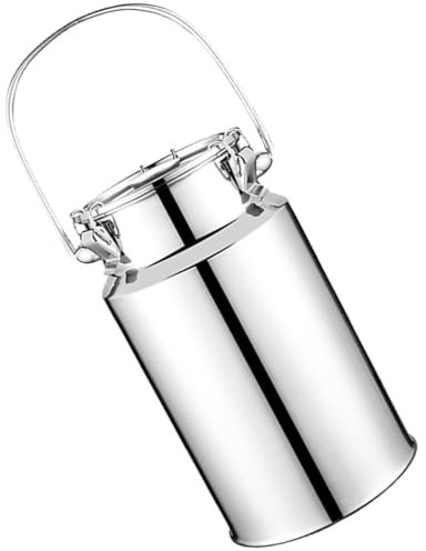 Pot a Lait INOX Bidon De Transport De Lait De Ferme 3l/5l/10l/15l Bidon De Baratte À Lait Pot Seau À Vin Baril Seau À Eau Huile Réservoir À Thé avec Couvercle Scellé,3L