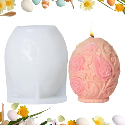 Molde de Vela de Pascua - Material Flexible de Silicona, tamaño Compacto 9,9 x 8,3 cm, diseño de fácil liberación, Herramienta Artesanal | para la fabricación de jabón, moldeo de Velas,