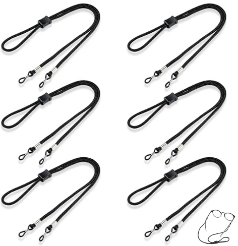 LYQNIHOB 6 Pièces Cordon Lunettes Femme, Sangle de Lunettes Réglable, Chaîne Lanière, Attache Lunette, Cordons à Lunettes, pour Femmes Hommes, pour Tous Types de Lunette