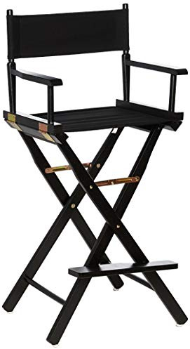 Casual Home Director's Chair ,Black Frame/Black Canvas,30 - Bar Height