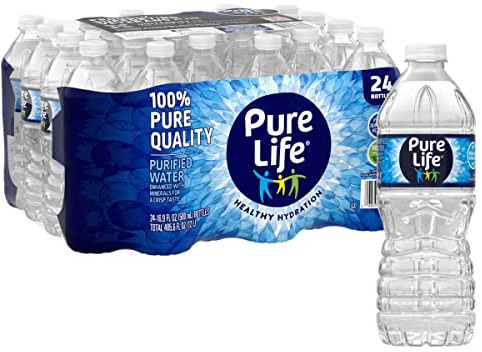 Nestle - Pure Life Purified Bottled Water, 16.9 Oz., 16.9 Fl Oz (Case of 24)