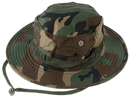QMFIVE Sombrero Redondo Táctico, Sombrero de Camuflaje Boonie Gorra de protección Solar para el Aire Libre Fishing Climb Camping(WL)