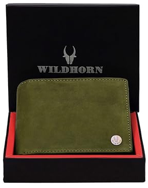 WILDHORN Ledergeldbörse für Herren Grüner Jäger