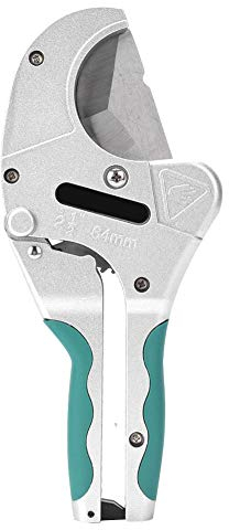 Cortatubos de Tubo SK5 Acero 2-1/2in 64mm Tijeras de Corte de Manguera de Trinquete Herramienta de Corte de Alambre de Alta Resistencia para Cortar Tubos de PVC PP PU PE