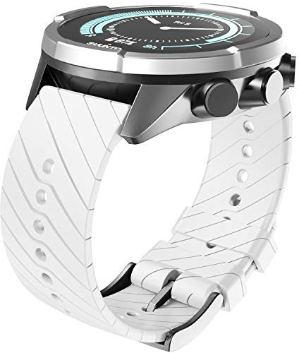 ANBEST Kompatibel mit Suunto 9 Baro Armband, 24mm Silikon Armbänder Ersatzarmband für Suunto Spartan Sport Wrist HR, Weiß