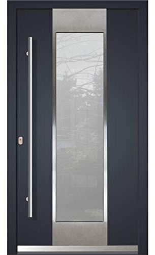 Welthaus WH75 RC2 - Porta di casa in alluminio LA123, 1000x2100 mm, DIN sinistra, antracite esterno, bianco interno, manico BGR1600, stampante M45