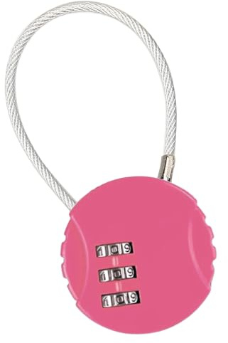 JDXun Cadenas Code, Cadenas avec Combinaison à 3 Chiffres Réinitialisables, Serrure à Combinaison Petit Cadenas à Code Cable pour Valise Sac de Voyage Casier (Rose) YDC-WordLock-Stain-Pink