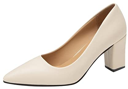 Trachtenschuhe Damen Sexy Absatzschuhe Tanzschuhe mit Absatz Weiß Pumps Bequem Festlich Halbschuhe Dirndl Schuhe Mary Janes Breite Füße Geschlossen Gothic Spangenpumps High Heels