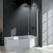 Duschabtrennung für Badewanne 2-teilig 100x140cm Glas Duschwand, Faltbar Badewannenaufsatz Duschwand aus 6mm ESG NANO Sicherheitsglas, Badewannenfaltwand für Badewanne