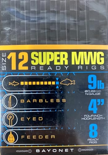 Guru SMWG 4 Bayonet Hair Rigs Barbless (Size 12 9lb)