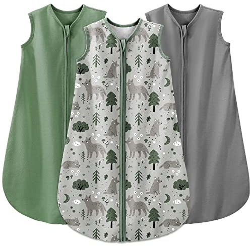 Yoofoss Lot de 3 Gigoteuse d'été pour Bébé Sac de Couchage 100% Coton 0.5 TOG Gigoteuse Ete Emmaillotage Bebe Turbulette 90 cm pour Nouveau-né Garçons Filles 18-24 Mois