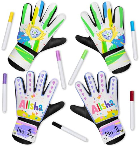 Jalunth Torwarthandschuhe Kinder Selbst Gestalten Torwart Fussballhandschuhe Handschuhe Doodle Maltafel Zaubertafel 4 5 6 7 8 9 10 11 12 Jahre Jungs Mädchen Geburtstag Geschenke mit 7 Bunten Stiften