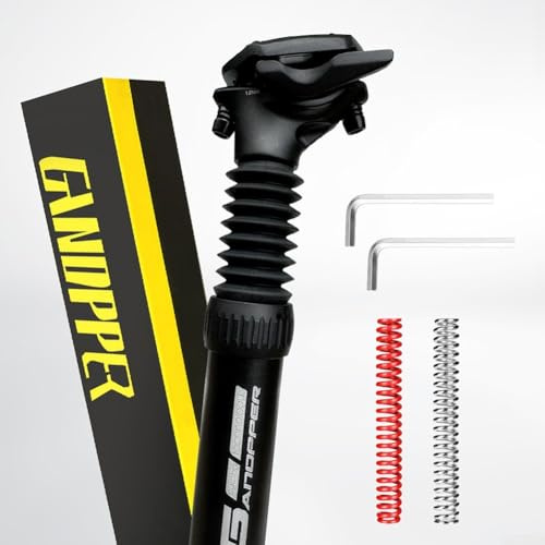 Adjustable Bike Suspension Seatpost with Spring Coil for Effective Vibration Absorption, Lightweight Aluminium Design for Comfortable Rides (30.4mm)