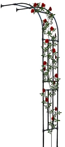 Arco de jardín de metal para plantas trepadoras, pérgola de medio lado, disponible en 1,20 x 2,40 m, 1,80 x 2,40 m, 2,40 x 2,40 m, 300 x 240 cm, soporte para vides