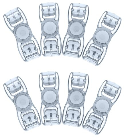 TOGEVAL Lot de 8 Boucles de Verrouillage pour Lunettes de Natation, Clips de Remplacement en Plastique Noir, Accessoires Universels Étanches pour Sangles de Lunettes de Sport