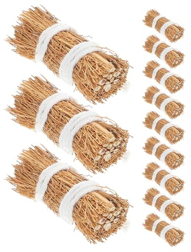 Gadpiparty 12 Mini Ballots de Paille Réalistes en Paille pour Décoration de Maison de Poupée, Scène de Ferme Placement Facile et Stabilité pour Décor de Table de Sable DIY