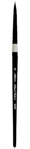 Silver Brush 3000S-8 Black Velvet Short Handle Blend Squirrel and Risslon Brush, Round, Size 8