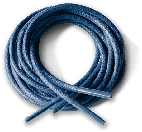 Round Waxed Cotton Thin Shoelaces 2.5mm Wide 75cm 100cm 125cm Long Dress Wax Cord Laces Brogues Shoes Boot (100cm, Navy Blue)…