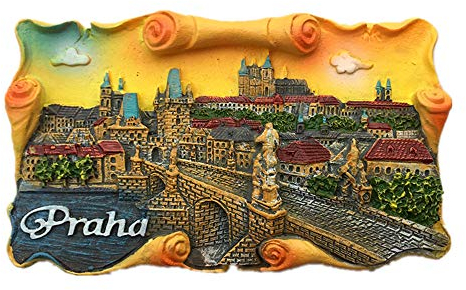 Magnete 3D da frigorifero con Ponte Carlo Moldava Praha Praga, Repubblica Ceca, adesivo da viaggio, souvenir, decorazione per la casa e la cucina, magnete da frigorifero a Praga Repubblica Ceca