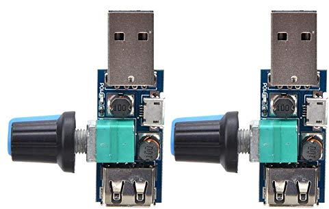 2 Pcs 5V USB Fan Stepless Speed Controller Regulator with Switch Speed Module Fan Speed Governor Cooling Mute Multi-Gear Wind Speed Regulator for Office Home