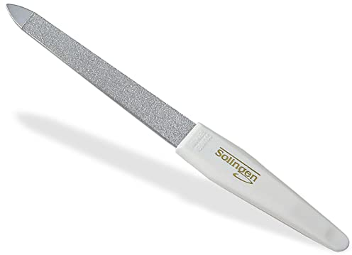 Nagelfeile Feile aus Solingen Maniküre Saphirnagelfeile Made in Germany Fein/Grob Pediküre Feile in verschiedenen Längen Nagelpflege für Hände und Füße (12 cm, Nagelfeile Weiß)