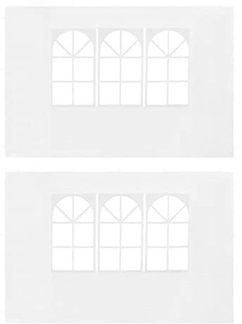 INLIFE Paredes laterales para carpa de fiesta, 2 unidades, con ventana, polietileno, color blanco